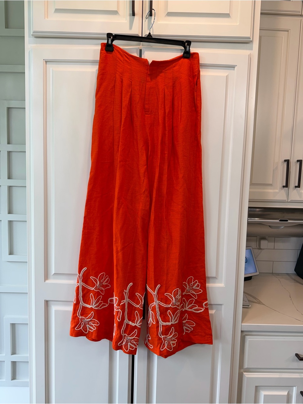 Alex Marie Lola Orange Embroidered Wide-Leg pants sizes 8NWT - Picture 7 of 9